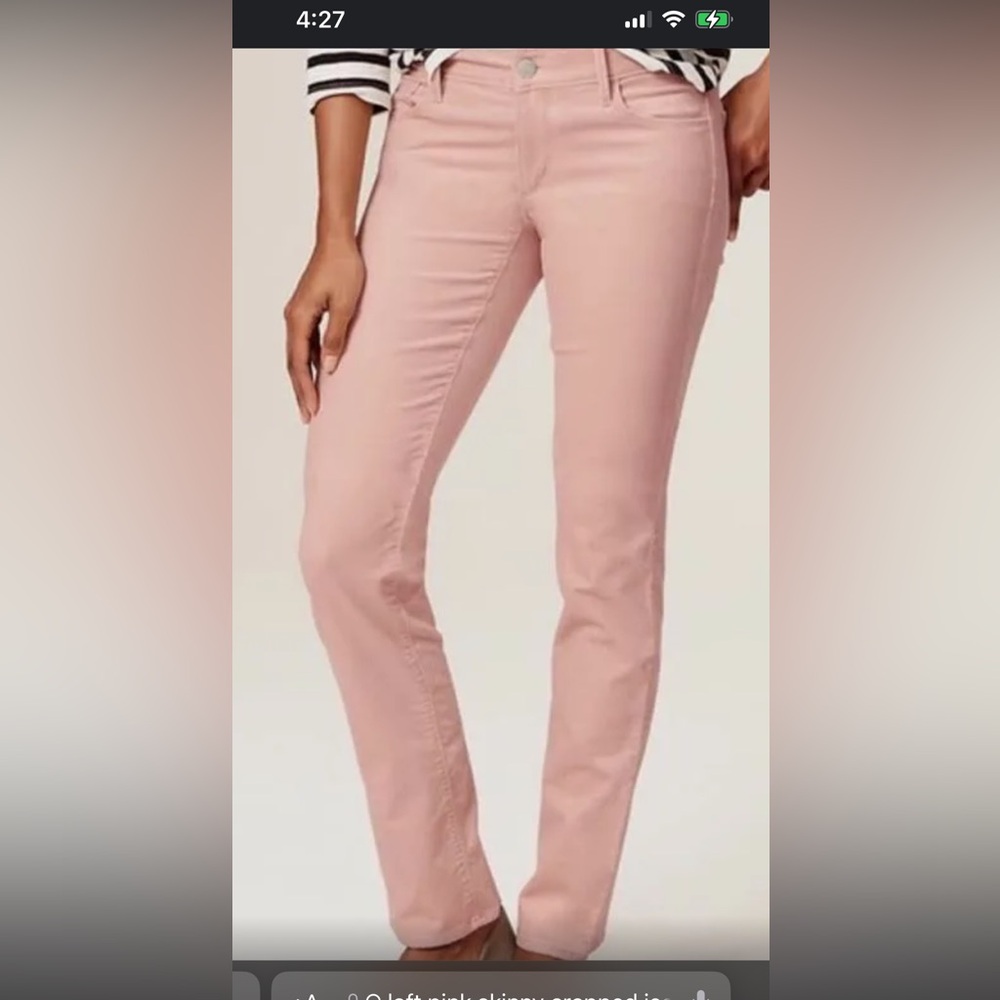 Pink Skinny jeans-Crop